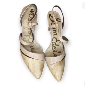 SAM EDELMAN OTHELLO NEUTRAL PUMP HEEL SLING BACK WOMEN'S SIZE 5
